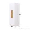 Hexa Red Wooden 2 Door Wardrobe with 4 Shelves in Frosty White Colour