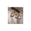 Symmetric 5 Series Brown Solid Wood Cluster Hanging Light