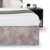 Claudia Engineered Wood Queen  Size Bed Without Storage (Dark Acacia Finish, Greige Grey Colour)
