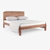 Kyoto Solid Wood Queen Non Storage Bed in Brown Colour