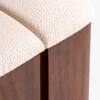 Loaf Solid Wood Pouf in White Colour