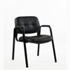 Kepler Brooks Embassy Leatherette Visitor Chair in Black Colour