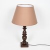 Akira hand crafted Solid wood walnut finish Table Lamp With Beige Cotton Shade