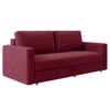 Alfon 3 Seater Velvet Pull Out Sofa Cum Bed with Storage In Maroon