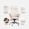 Flow Leatherette High Back Office Chair In Cream And Tan Colour