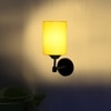 Devansh Metal Electric Wall Light in Black Colour with Yellow Shade Count of 1 Light