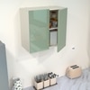 2 Door Mirror Glossy Triple Layered Uv Resistant Handless Cabinet In Pista Light Finish