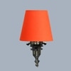 Devansh Metal Electric Wall Light in Antique Gold Colour with Orange Shade Count of 1 Light