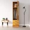 Hexa Red Wooden 1 Door Wardrobe with 2 Drawers and Hanging Space in Giant Wood Colour