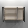Aluminium Black Profile 3 Brown Tinted Glass Handless Shutters Wall Cabinet In Highland Pine Finish