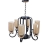 Eliante Golden Chandelier, 6 Lights, Mild Steel And Glass, Elegant Modern Ceiling Light Fixture