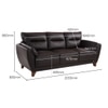 Johanna 3 Seater Leatherette Sole in Choco Brown Colour