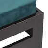 Amber Sheesham Wood Stool in Mahogany Finish & Turquoise Sea Velvet Cushion