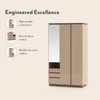 Sydney 3 Door Wardrobe in Beige High Gloss Finish