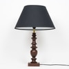 Akira hand crafted Solid wood walnut finish Table Lamp With Black Cotton Shade
