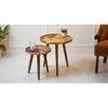 Crushing on Coffee Round Nesting Tables with Wooden Legs, Side Tables, Wooden Tables, Living Room Decor by A Tiny Mistake