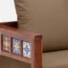 Rangrez Sheesham Wood 1 Seater Sofa in Honey Oak Finish with Beige Cushion
