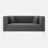Texude Velvet 2 Seater Sofa Dark Grey