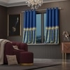 Stoa Paris Satin Window Curtain, 70% Blackout Curtains,   Privacy Lining, Pack of 2, Versailles - Blue Monarch with Back Lining