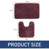 Luxe Home Polyester Newman Contour Bath Mat Set of 2 (Wine 45x75 cm & 40x45)