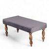 Bestone Sheesham Wood Accent 2 Seater Bench In Iron Grey Velvet