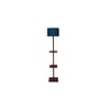 Jay Blue Cotton Floor Lamp with Solid Wood