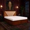 Shilp Solid Wood Compact Queen Bed Box Storage Provincial Teak Finish Mattress 60 x 72 Inches