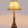 Devansh Off-White Cotton Vintage Straight Pleated   Lamp With Wood Base (12X12X22.75)