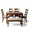 Oakmont Sheesham Wood Accent 6 Seater Dining Set With Teak Finish