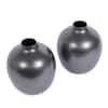 Textured Planter Set Of 2 In Silver Colour