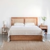 Kyoto Solid Wood Queen Hydraulic Bed in Brown Colour