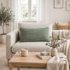Criss Cross Deep Lichen Green Decorative Cushion Cover 12 x 20 Inches