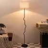 Frankie Multicolour Fabric Floor Lamp with Black Iron Base