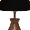 Devansh Black Cotton Table Lamp With  Wood Natural Base (10X12.5 Inches)-26