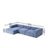Elegantedge Wood Right Aligned 3-Seater With Upholstery Non Storage Sofa In Blue Colour