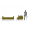 Felicity 3 Seater Click Clack Sofa cum Bed In Olive Green Colour