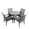 New Castle Wicker Table And Chair Set In Grey Dual Tone Finish