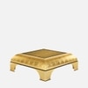 Megacosm High End Coffee Table In Golden Leafing Curvy Legs In Electroplated Brass Finish