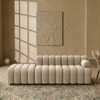 Chiccomfort Wood 3 Seater With Upholstery Non Storage Sofa In White Colour