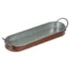 Metal Table Planters With Tray Set Of 4 In Brown And Silver Colour