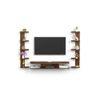 Estoye Engineering Wood Wall Mount TV Entertainment Unit Set Top Box Stand/TV Cabinet with Shelves for Books & Decor Display Unit Bed Living Room Upto 42 Inches (Brown Maple)