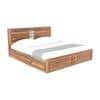 Dyla Sheesham Wood Queen Size Box Storage Bed In Teak Finish