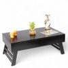 Kassel Sheesham Wood Contemporary Rectangle Foldable Coffee Table In Extra Dark Mahagony Finish