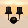 Devansh Dual Black Wallmounted Lamp With Cotton Black Shade