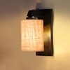 Devansh Solid Wood Electric Wall Light in Brown Colour with Beige Shade Count of 1 Light