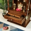 D'Dass Honey Finish Solid Sheesham Wooden Temple For Pooja