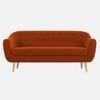 Colam Velvet 3 Seater Sofa in Orange Colour