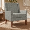 Leston Printed Canvas Geometry Fabric Lounge Chair inGreen Colour