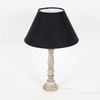 Hatton hand crafted Solid wood distress white finish table lamp With Black Cotton Shade