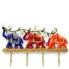 Metal Handpainted Red Elephant Key Holder with 4 Hooks